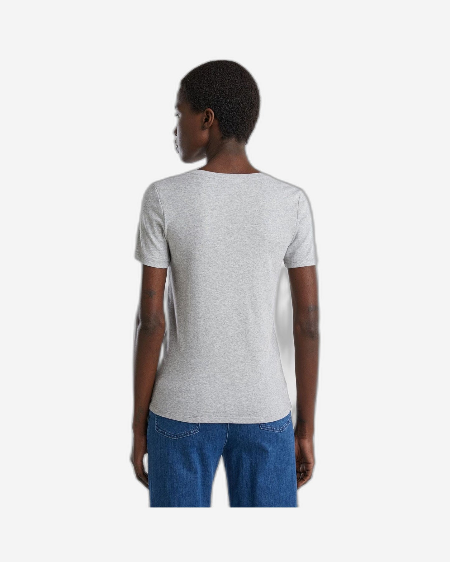 Pure cotton t-shirt with V-neck