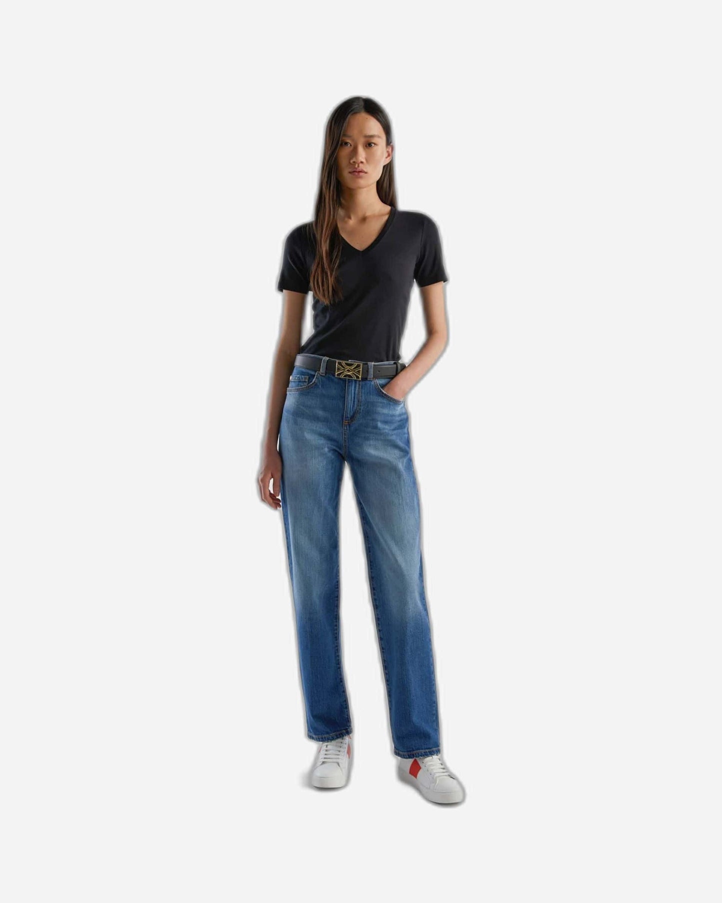 Pure cotton t-shirt with V-neck