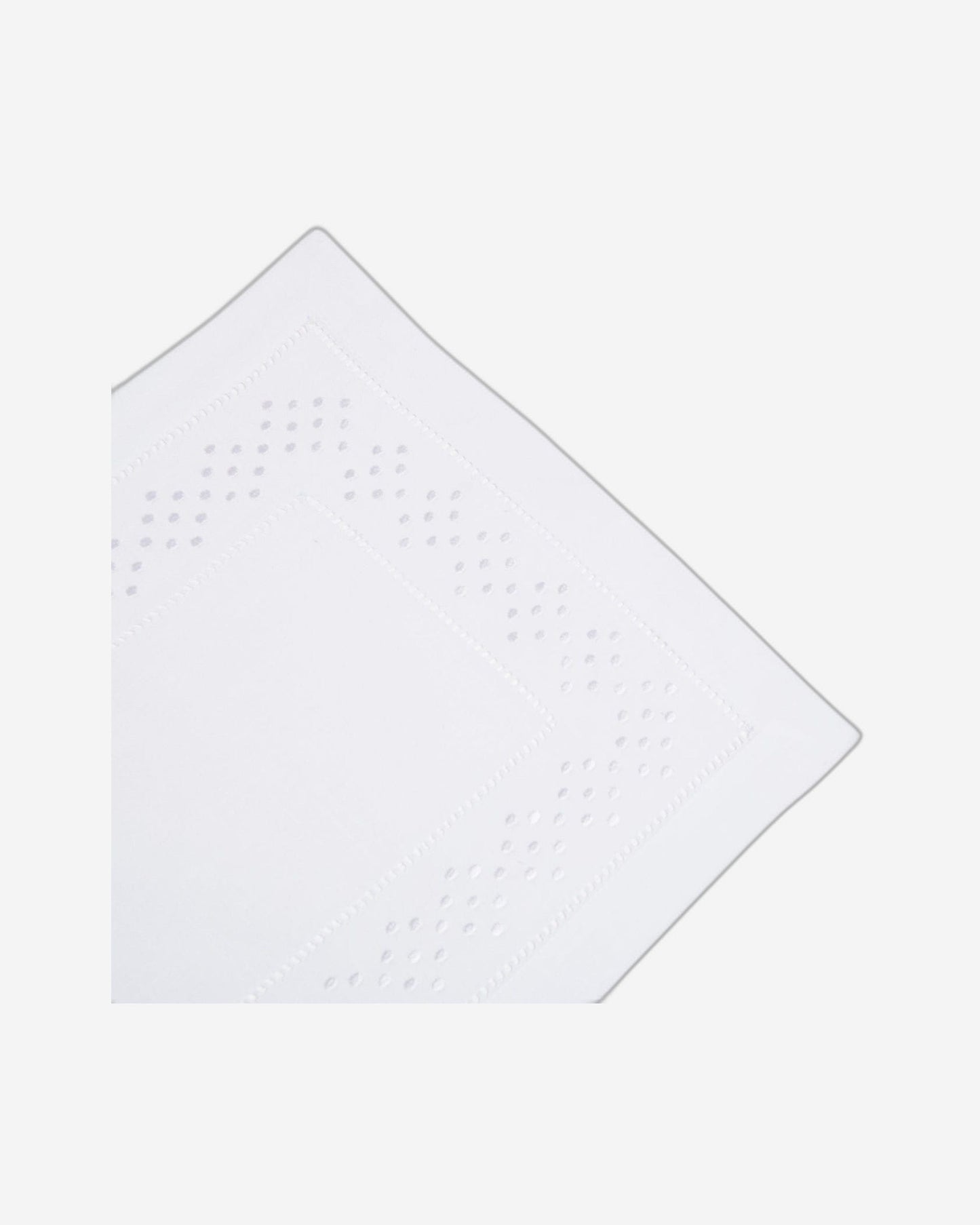 Paramount Poly Faux White Linen With Embroidery Hemstitch Table Runner
