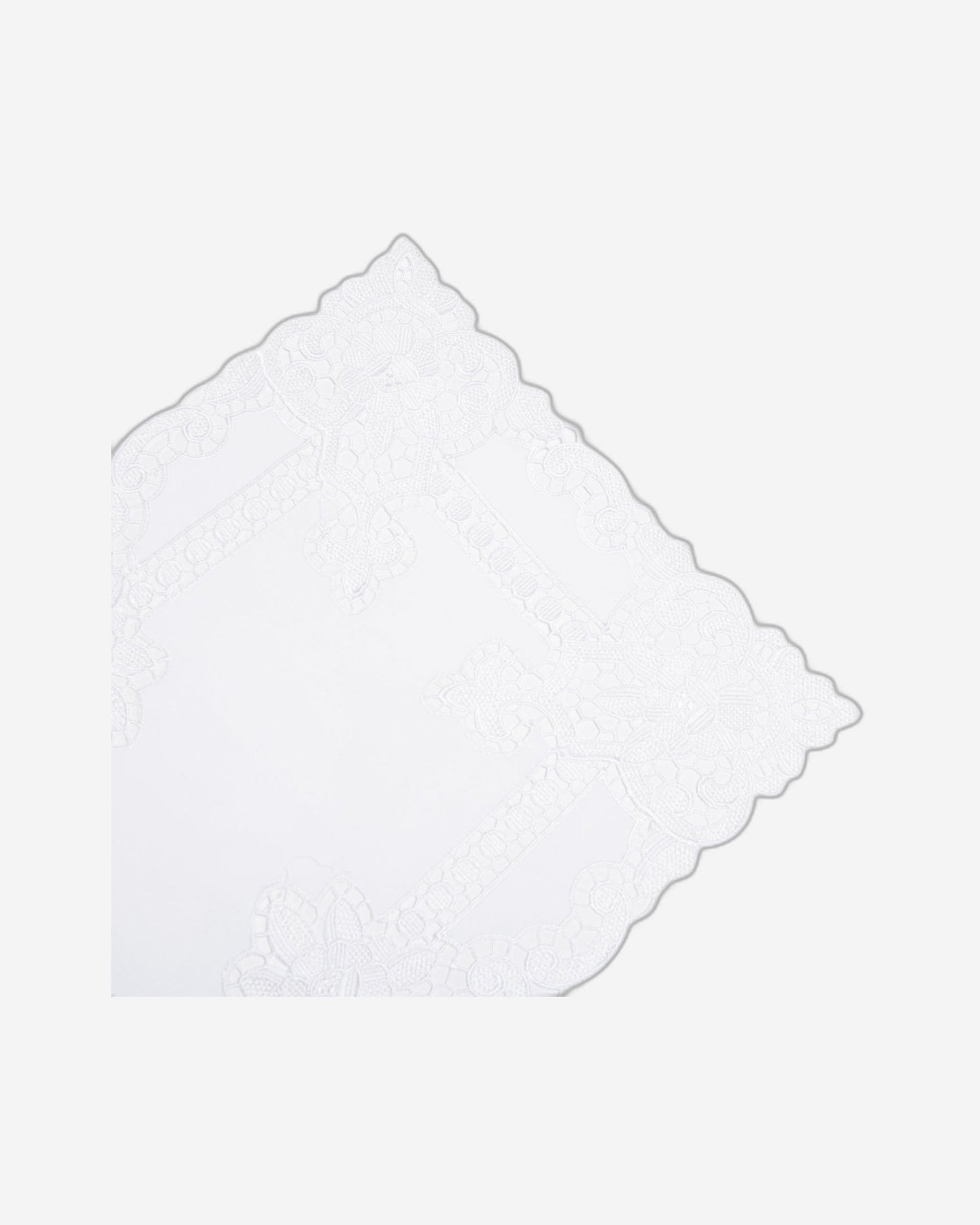 Paramount Poly Linen White Heavy Lace Table Runner