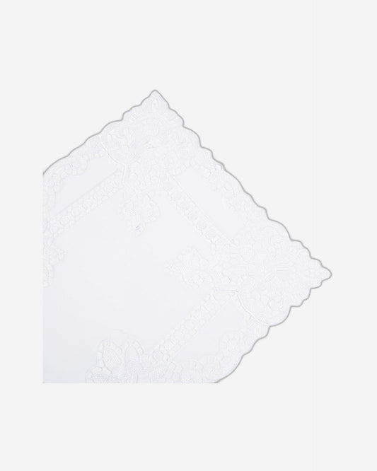 Paramount Poly Linen White Heavy Lace Table Runner