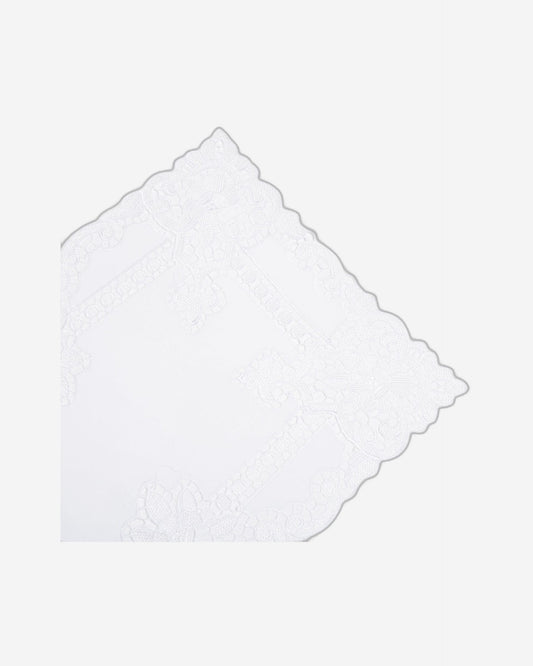 Paramount Poly Linen White Heavy Lace Table Runner