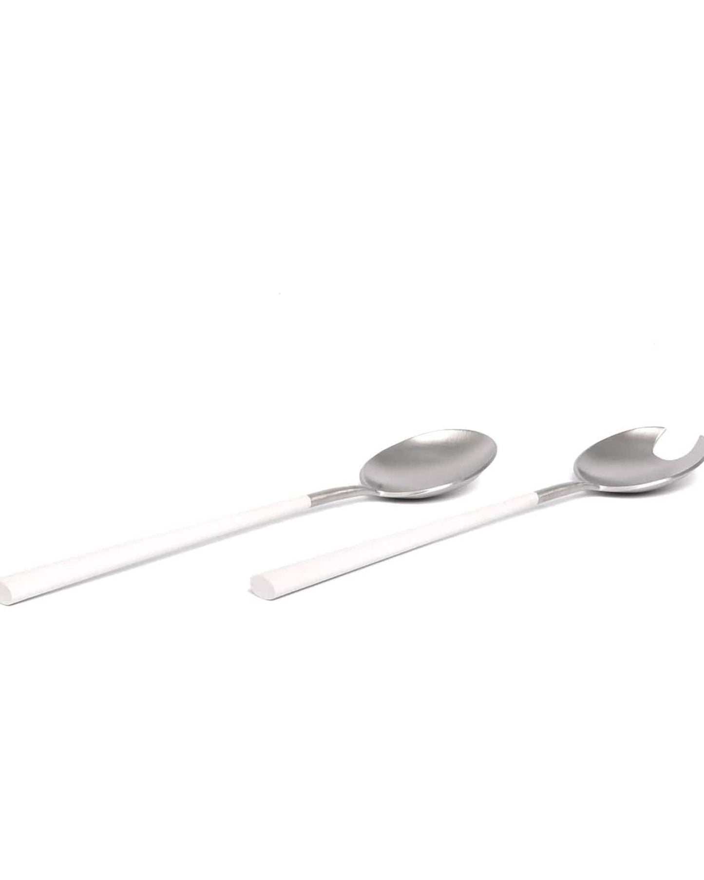 Belo Inox Neo White With Brushed Silver - Salad Serving 2Pcs - Gift Box