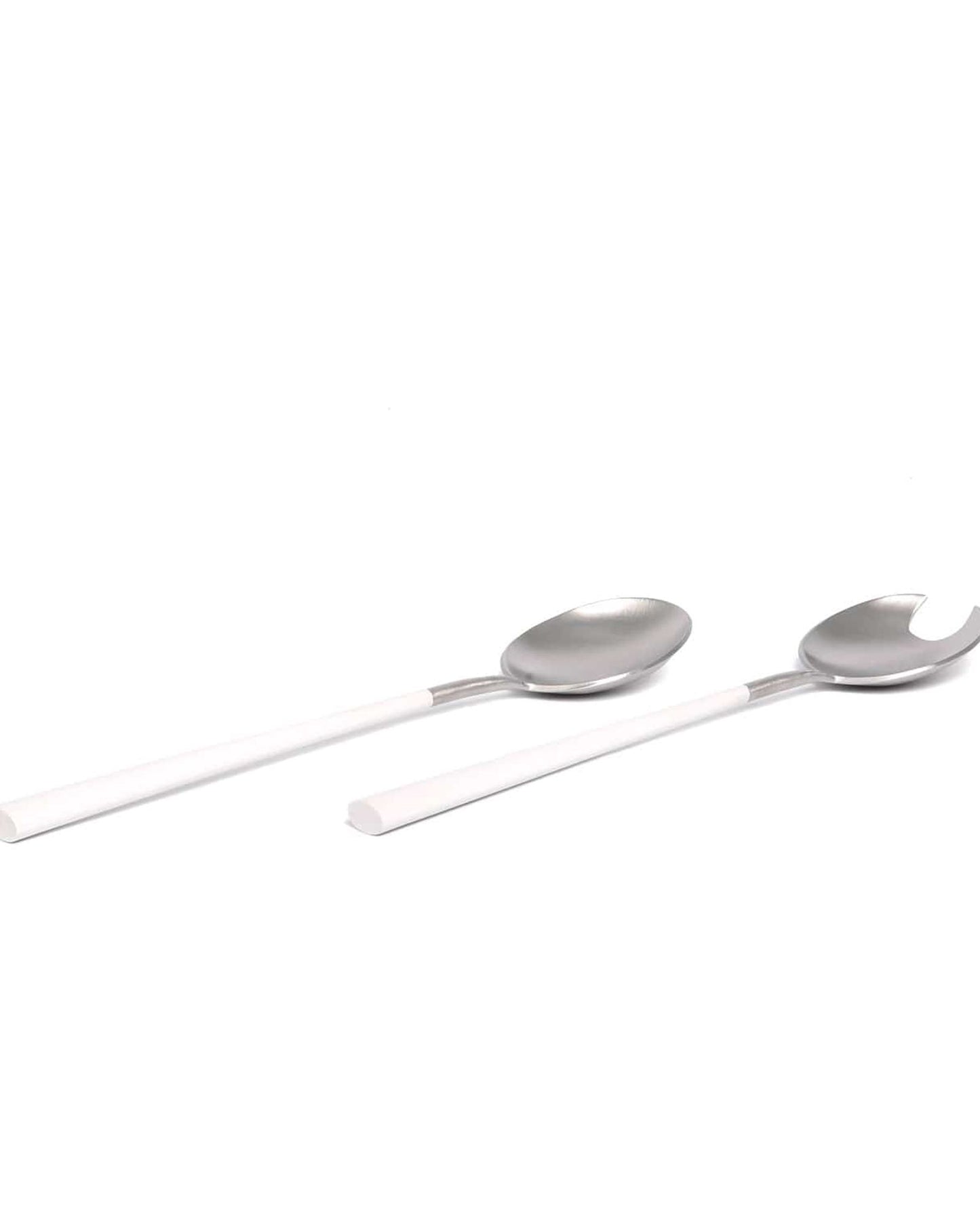 Belo Inox Neo White With Brushed Silver - Salad Serving 2Pcs - Gift Box
