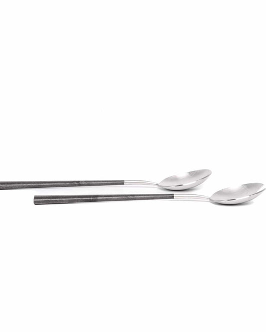 Belo Inox Neo Black With Brushed Silver - Salad Serving 2P - Gift Box