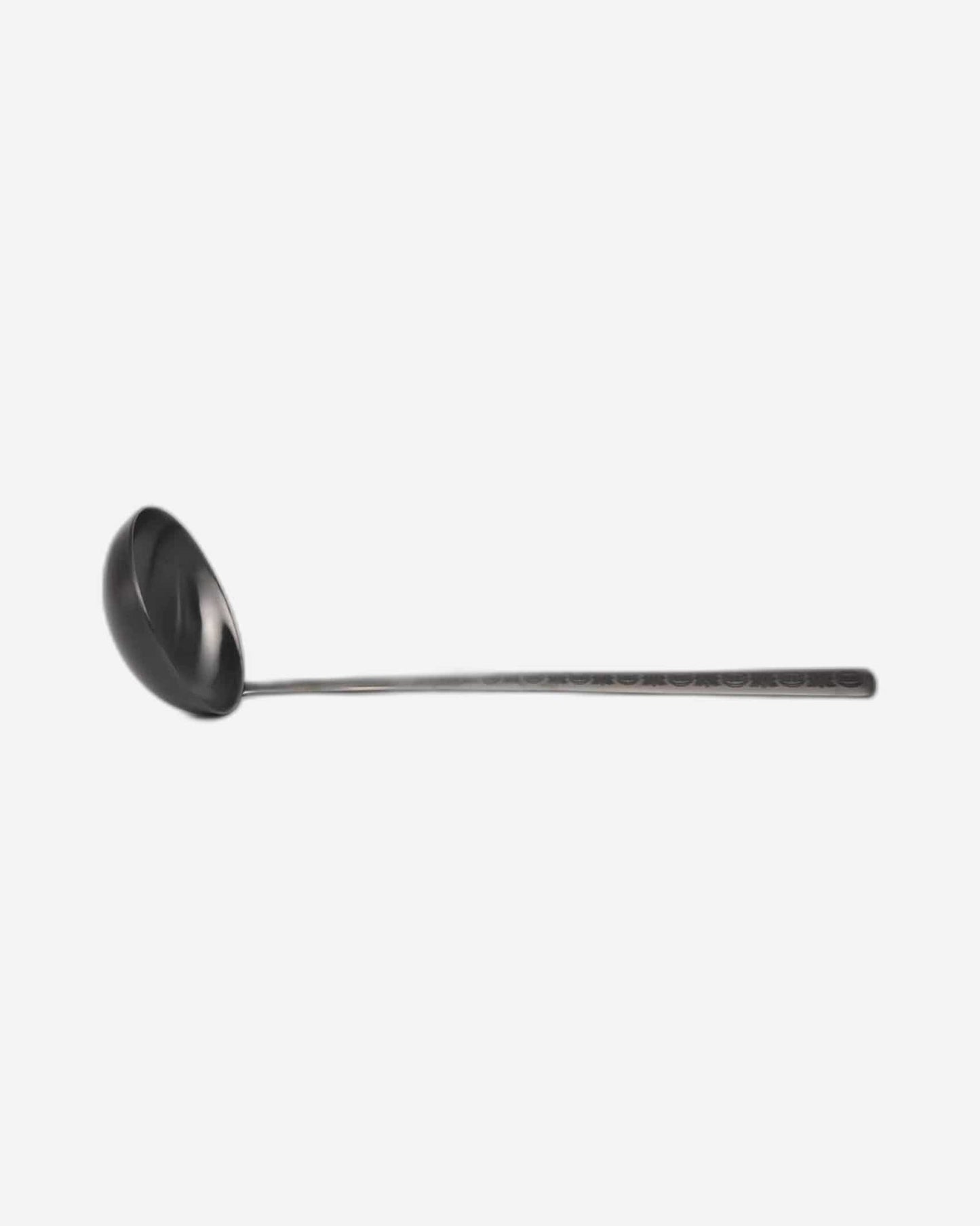 Belo Inox Obelisko Cutlery In Matt Black With Laser Engraved Soup Ladle - Gift Box