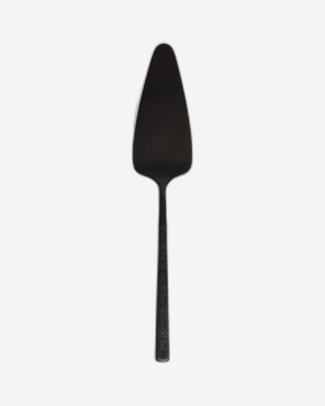 Belo Inox Obelisko Cutlery In Matt Black With Laser Engraved- Cake Server - Gift Box