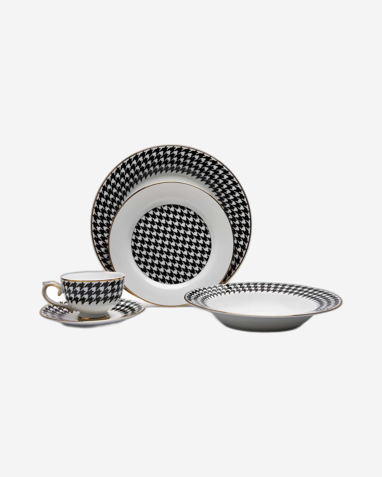 Dankotuwa Dinner Set 24Pc Gusto Black/White