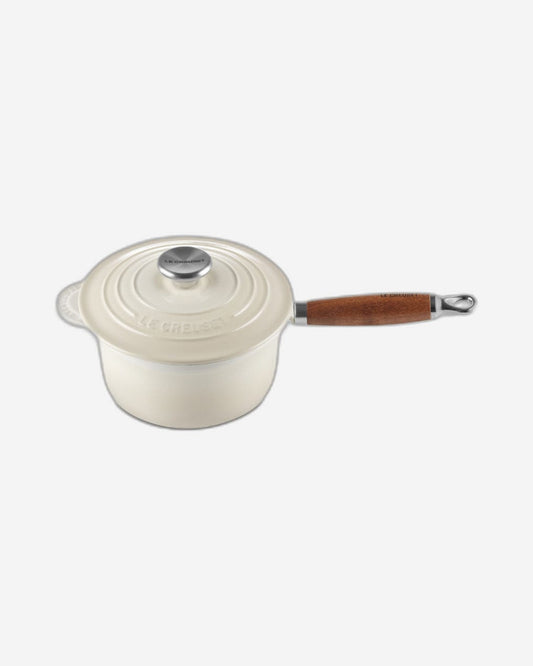 Le Creuset Saucepan 18cm Wooden Handle Meringue