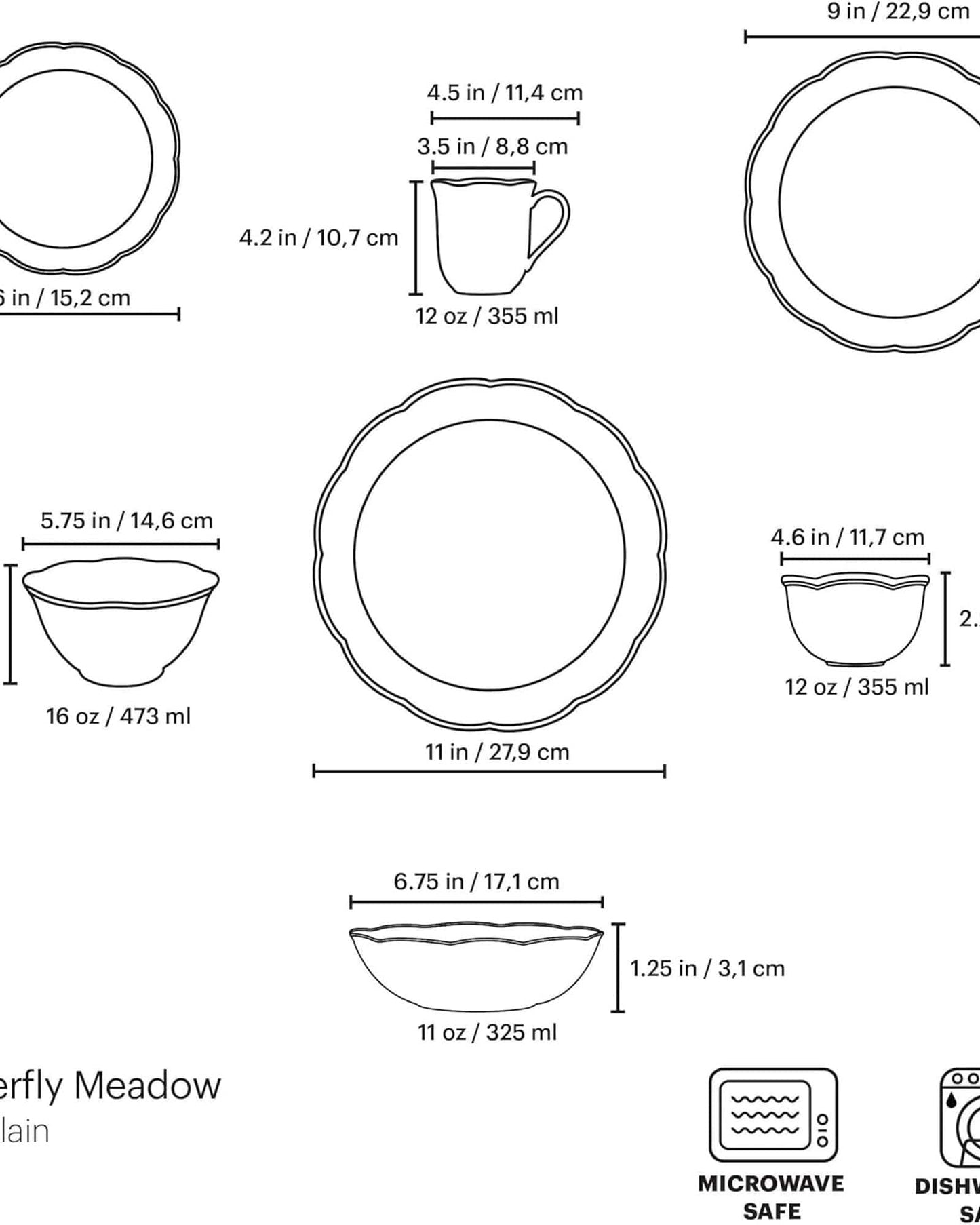 Lenox Butterfly Meadow 28Pcs Dinner Set - 865075