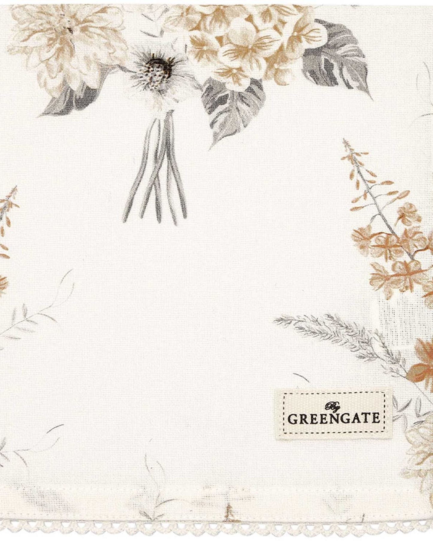 Greengate Estelle Napkin With Lace Estella White