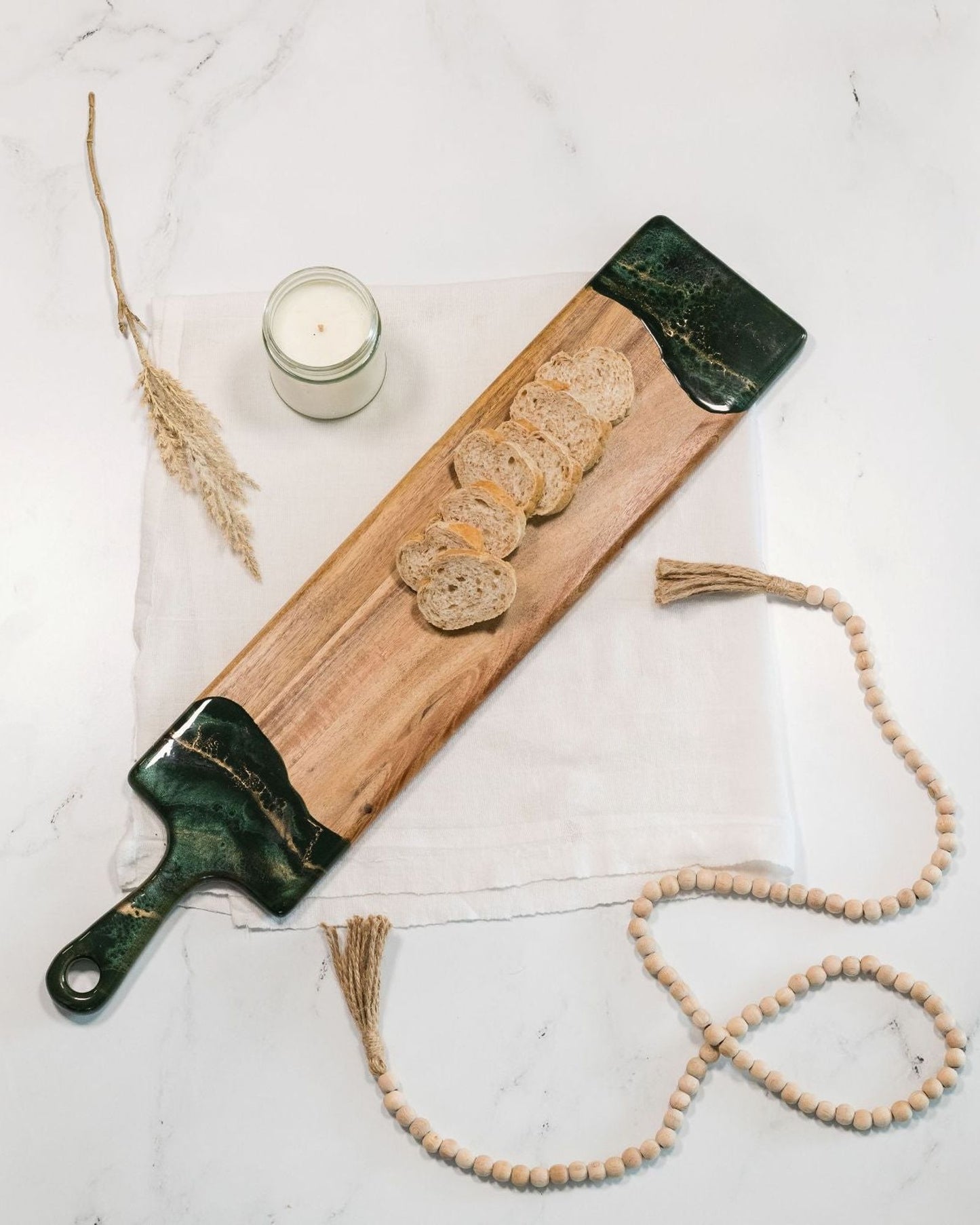Lynn & Liana 5X24 Baguette Acacia Cheeseboard Jade