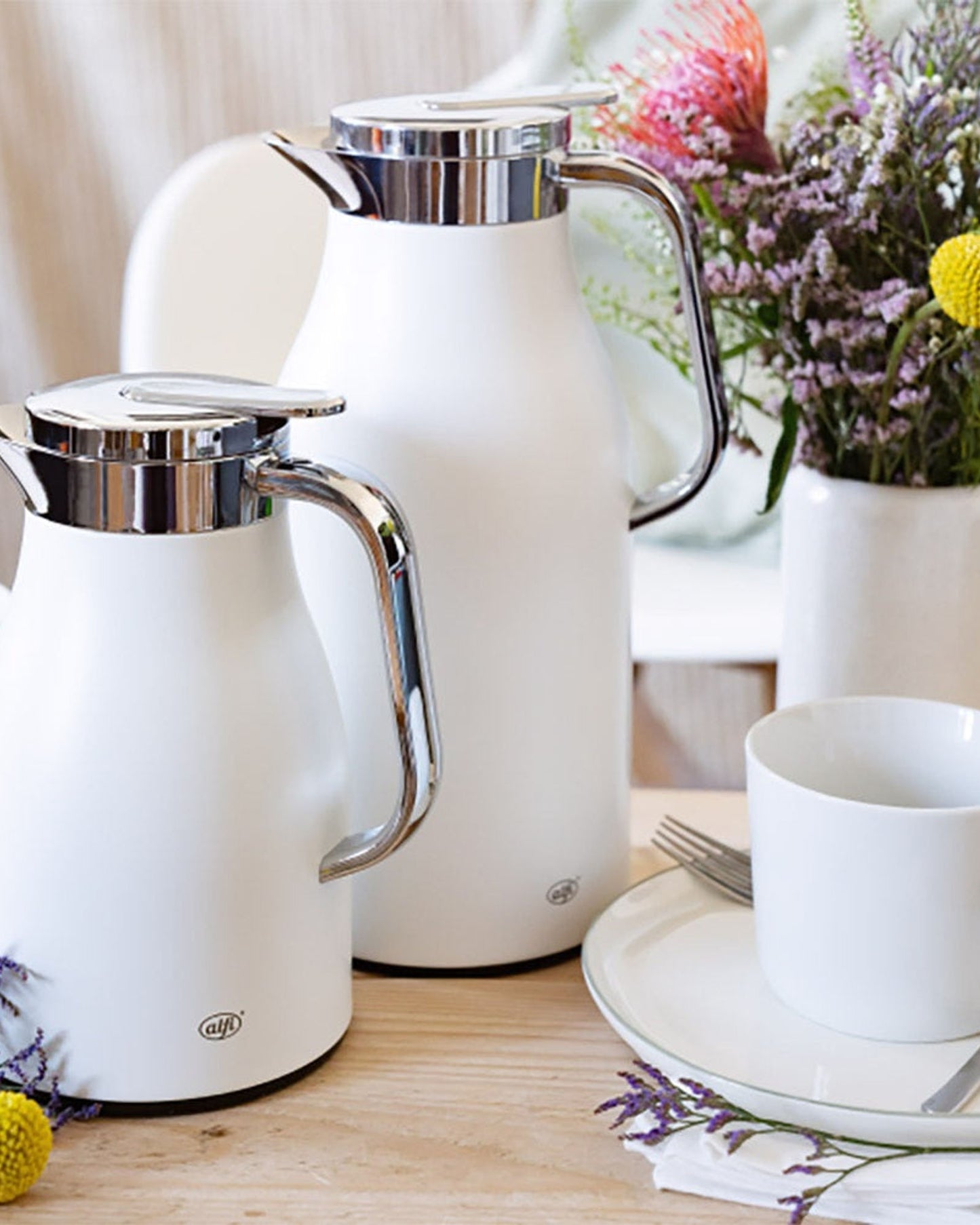 Alfi Skyline Flask Coco White 1.5L Chrome