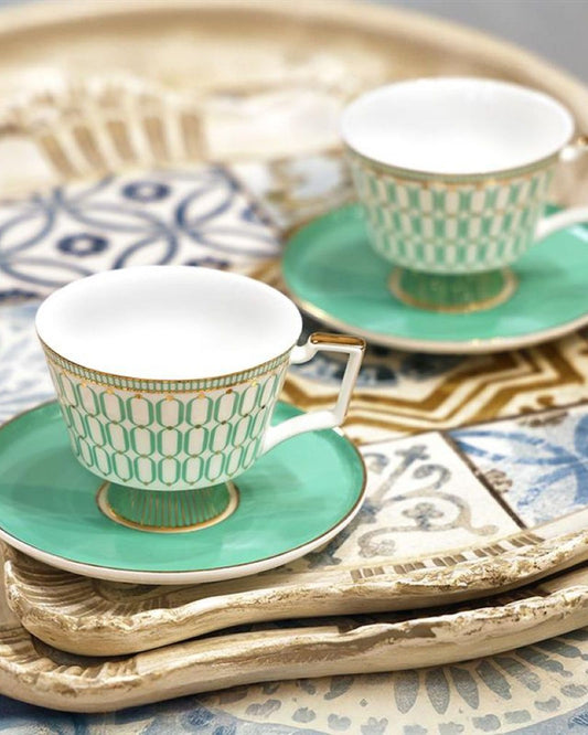 Chaozhou Verde 4Pcs Cup & Saucer Set
