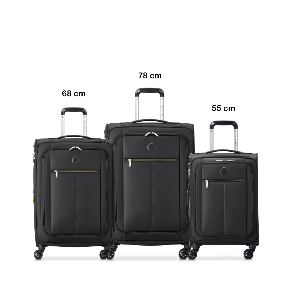 Delsey Paris Pin Up 6 3Piece Luggage Trolley Set + Free Agreable Backpack