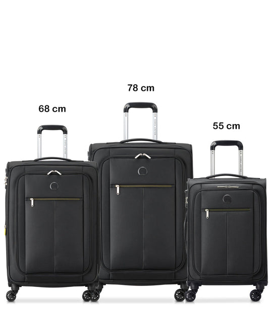 Delsey Paris Pin Up 6 3Piece Luggage Trolley Set + Free Agreable Backpack
