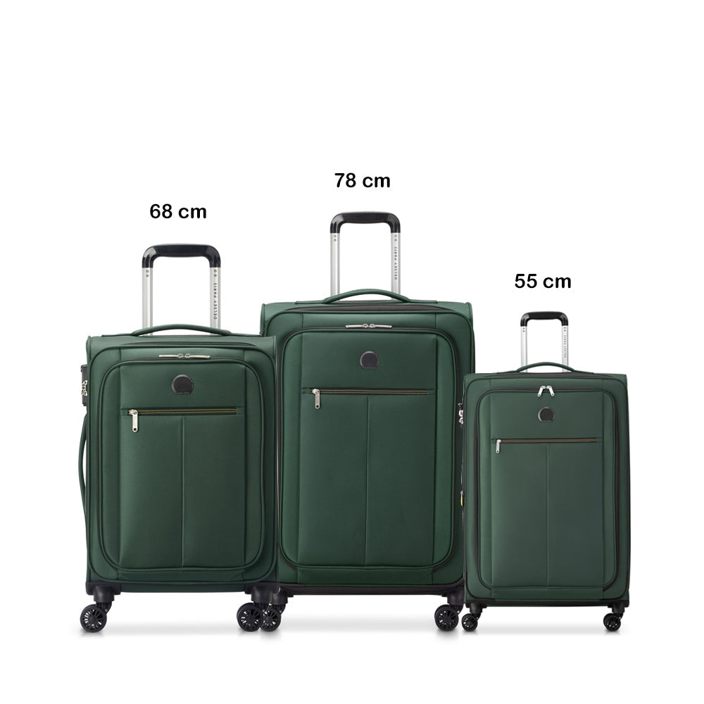 Delsey Paris Pin Up 6 3Piece Luggage Trolley Set + Free Agreable Backpack