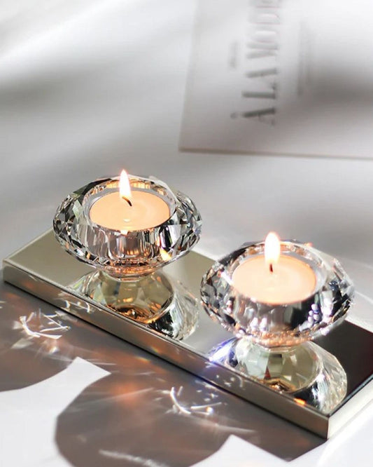 Winko Tealight Holder 2-Lite With 2pcs Glass Diamond