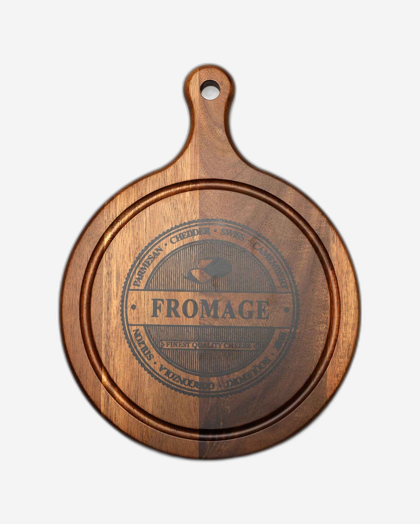 Home Fashion Acacia Wood/Glass Cheese Set