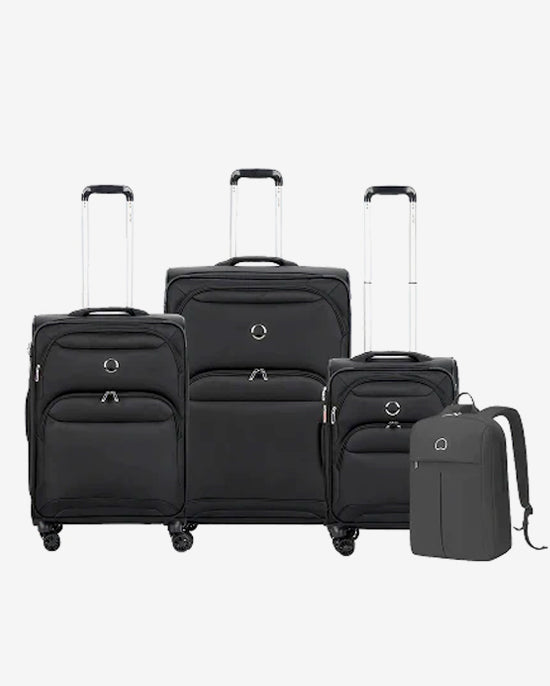 Delsey Paris Sky Max 3Piece Luggage Trolley Set + Free Agreable Backpack