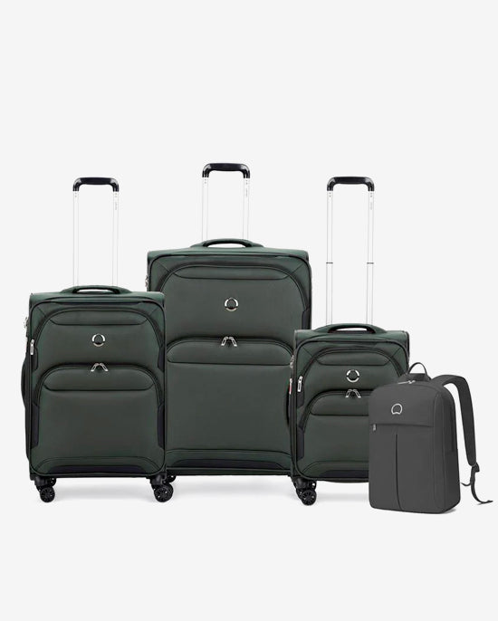 Delsey Paris Sky Max 3Piece Luggage Trolley Set + Free Agreable Backpack
