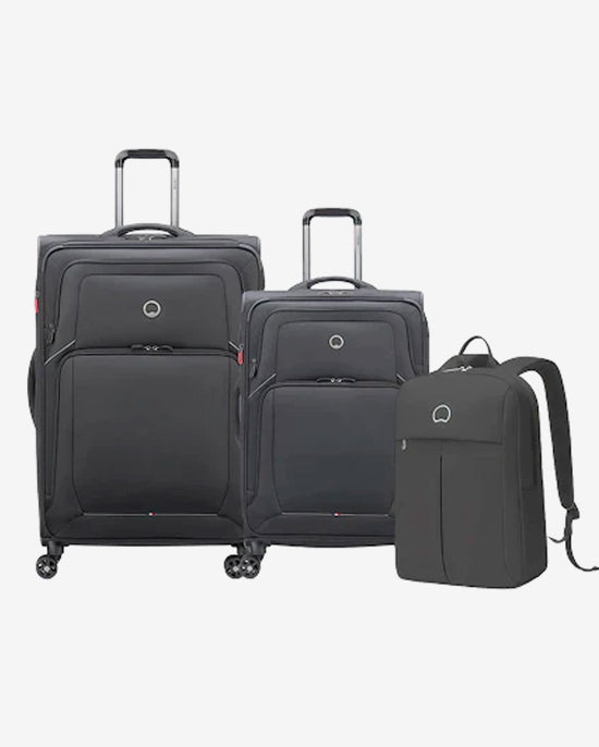 Delsey Paris Optimax Lite 2Piece Luggage Trolley Set + Free Agreable Backpack