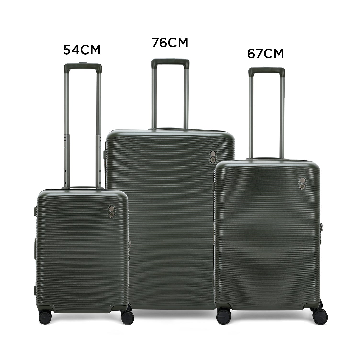 Echolac Ultima Hardcase 4 Double Wheel Expandable Set Of 3 Luggage Trolley