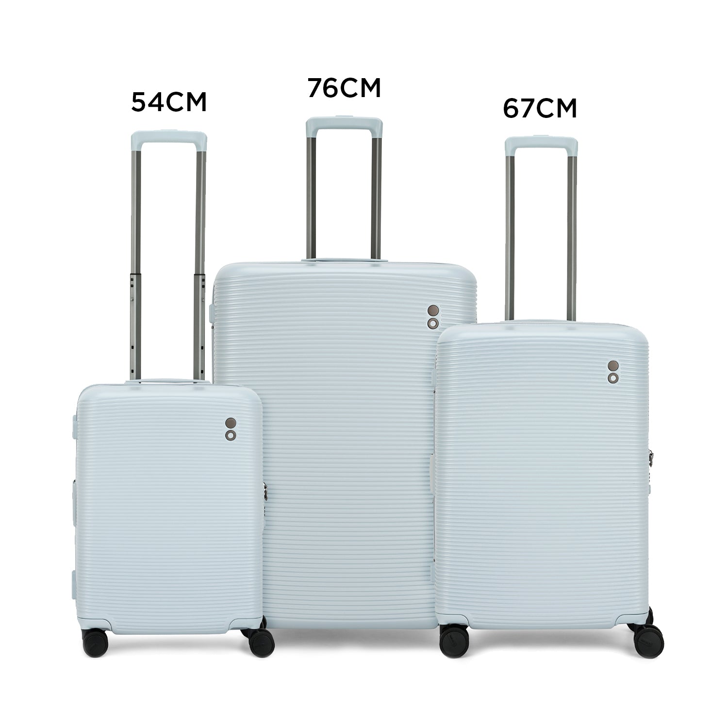 Echolac Ultima Hardcase 4 Double Wheel Expandable Set Of 3 Luggage Trolley