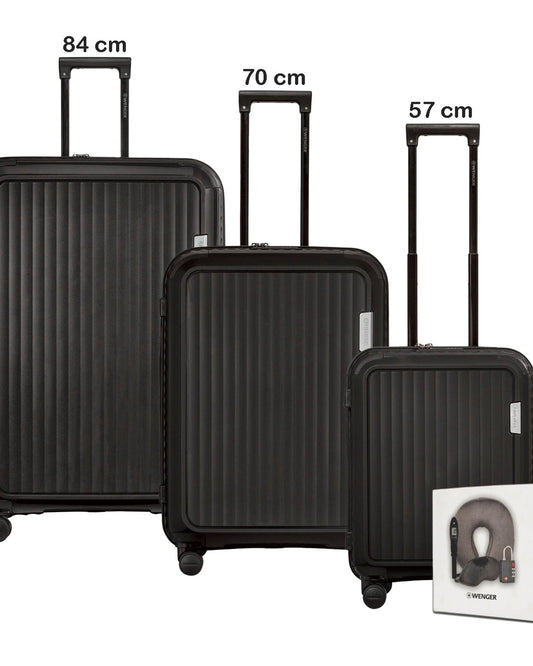 Wenger Optimo Set of 3 Trolley 54+68+81cm + Free Travel Acessories