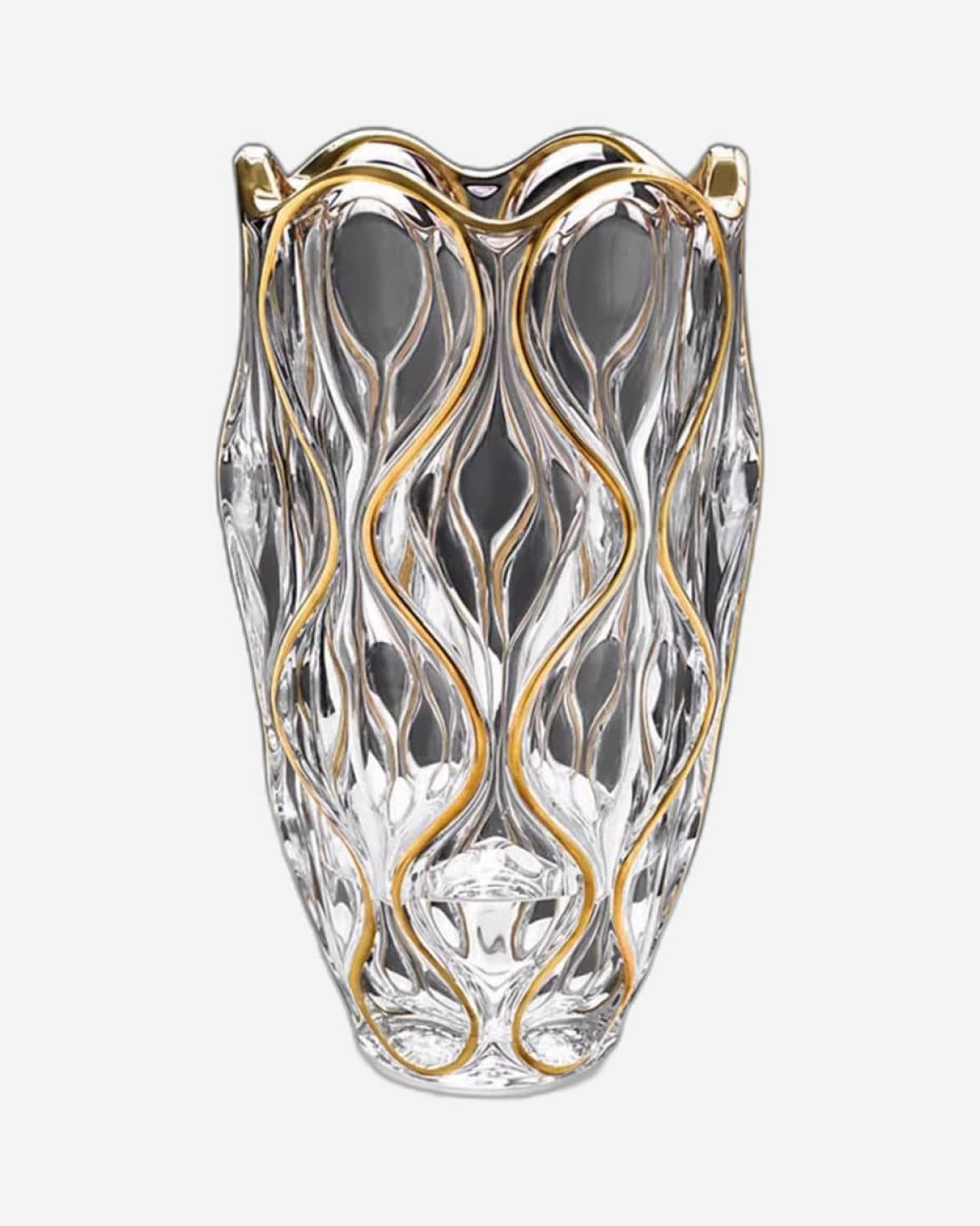 Bohemia Ocean Vase Non Lead With Gold