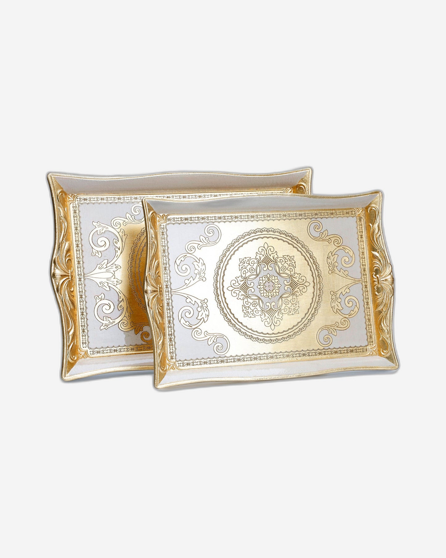 Sezzatini Elisei Oro Avario Large Rect Tray With Lily Handles - VL-246-5-3452