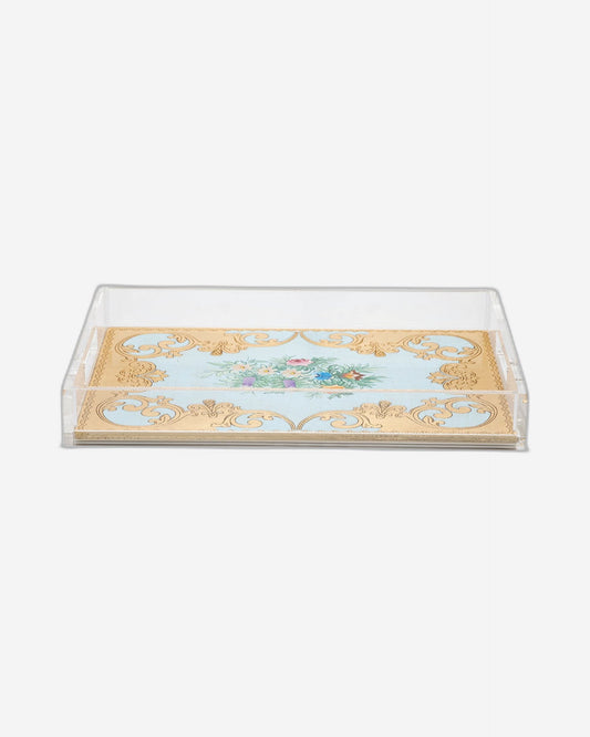 Sezzatini Ormanni Oro Celeste Ce03 Medium Rect Tray With Handles - VE-275-4-3423