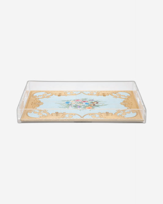 Sezzatini Ormanni Oro Celeste Ce03 Large Rect Tray With Handles - VE-275-5-3423
