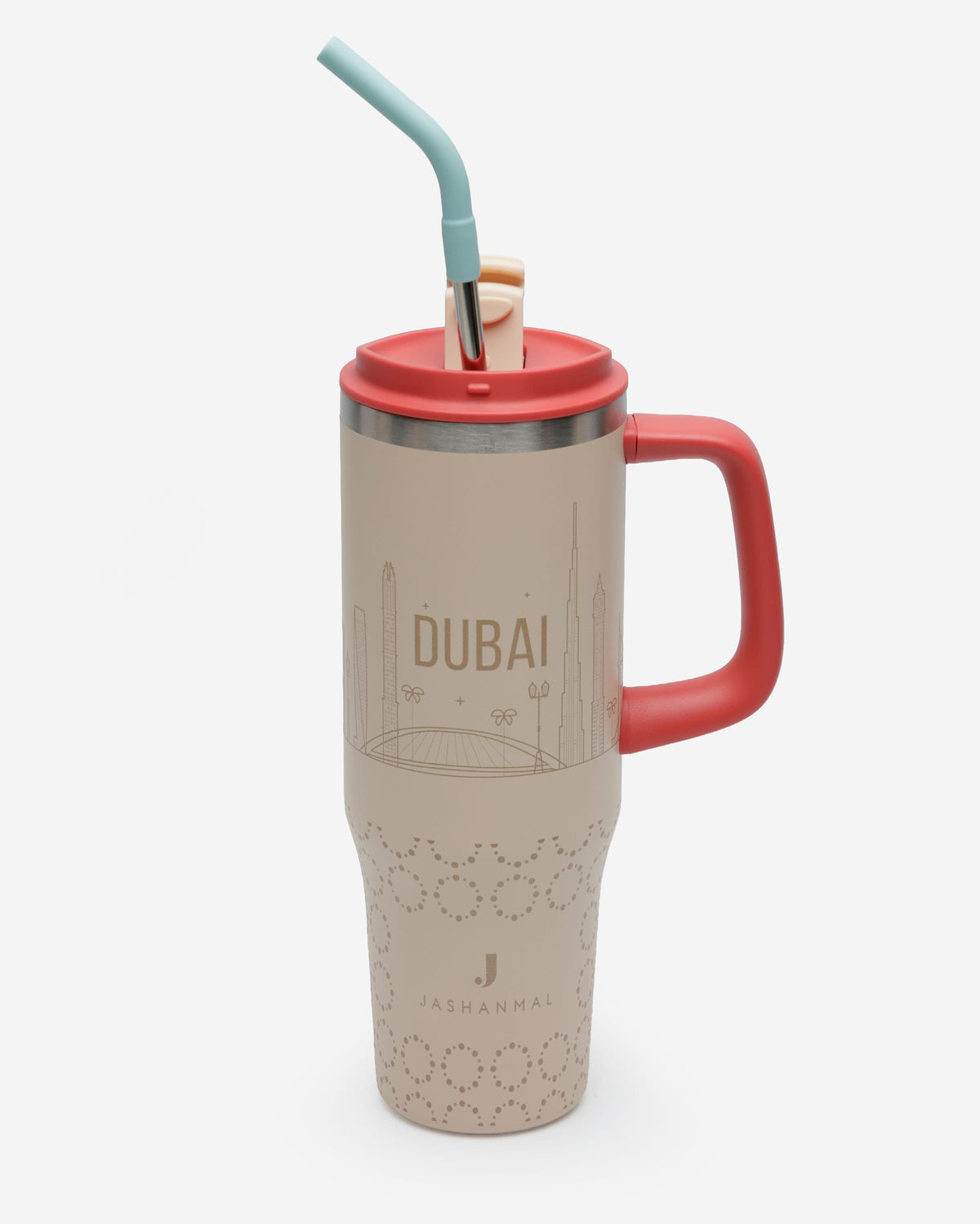 Insulated Tumbler 1.18L with Handle & Steel Straw