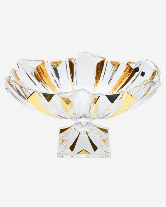 Bohemia Princess Footed Oval Bowl With Gold