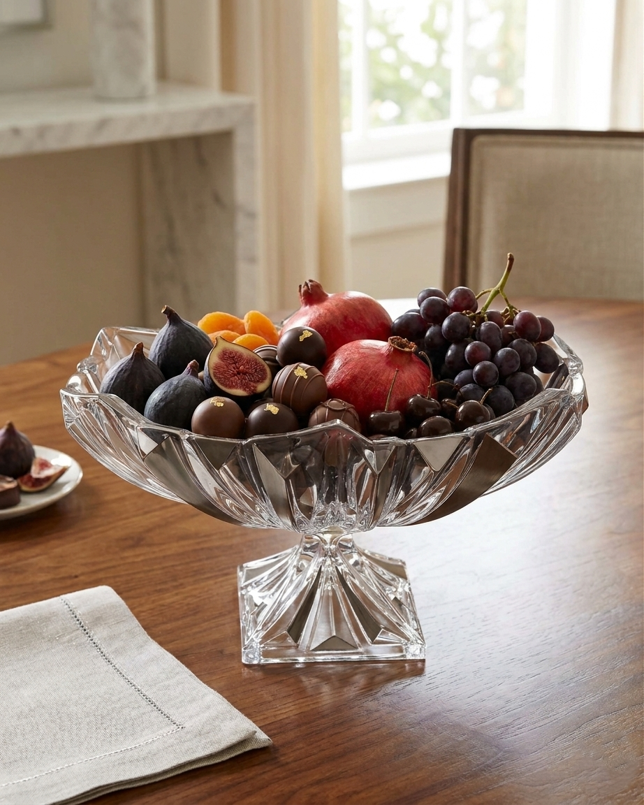Bohemia Princess Footed Oval Bowl With Platinum