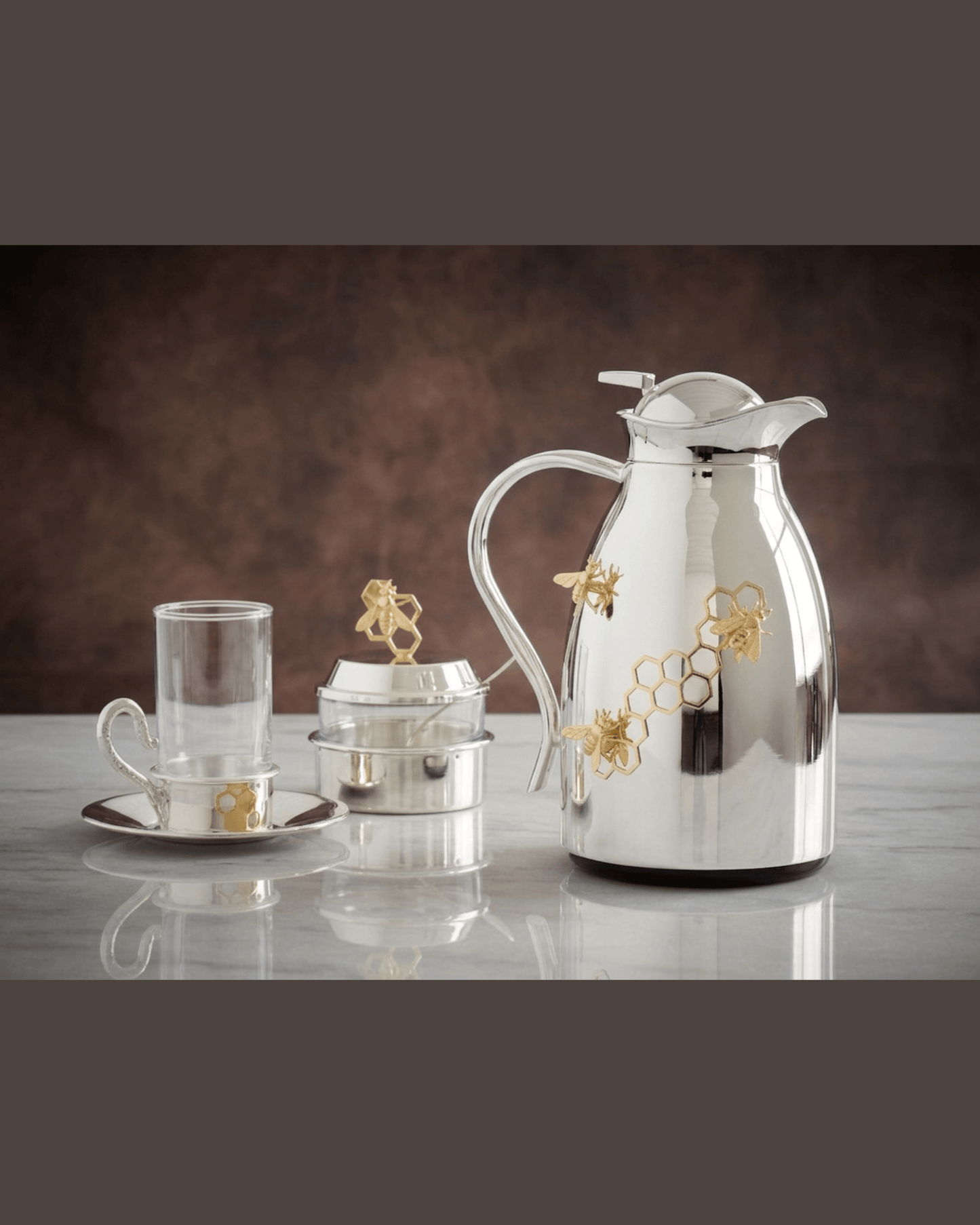Pantazelos Tea Cup with Honeybee Decor and Simple Handle