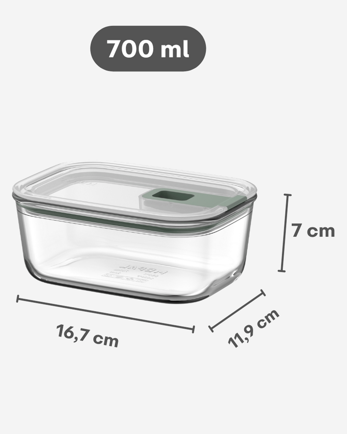 Mepal EasyClip Glass Food Container Nordic Sage – 700ml
