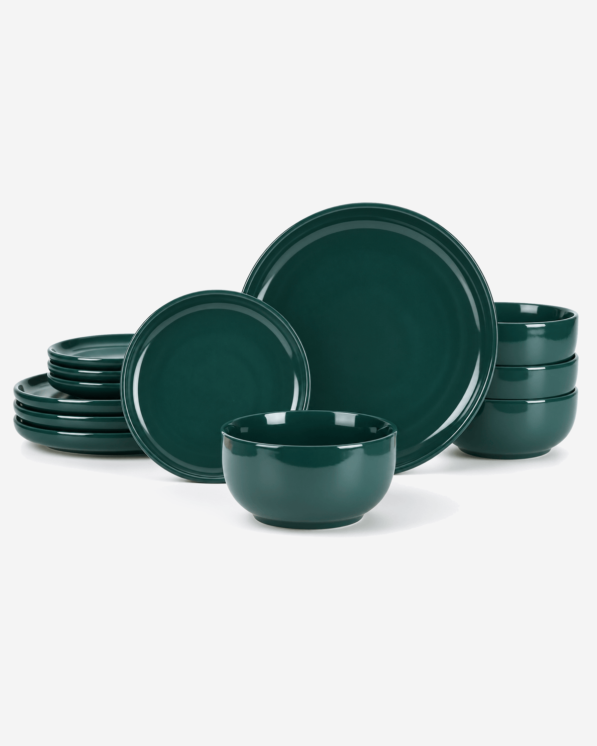 Cuisine Art NAF 12-Piece Stoneware Dinner Set Dark Green
