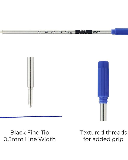 Cross Ballpoint Pen Refill - Blue - Fine - Single Pack 8512
