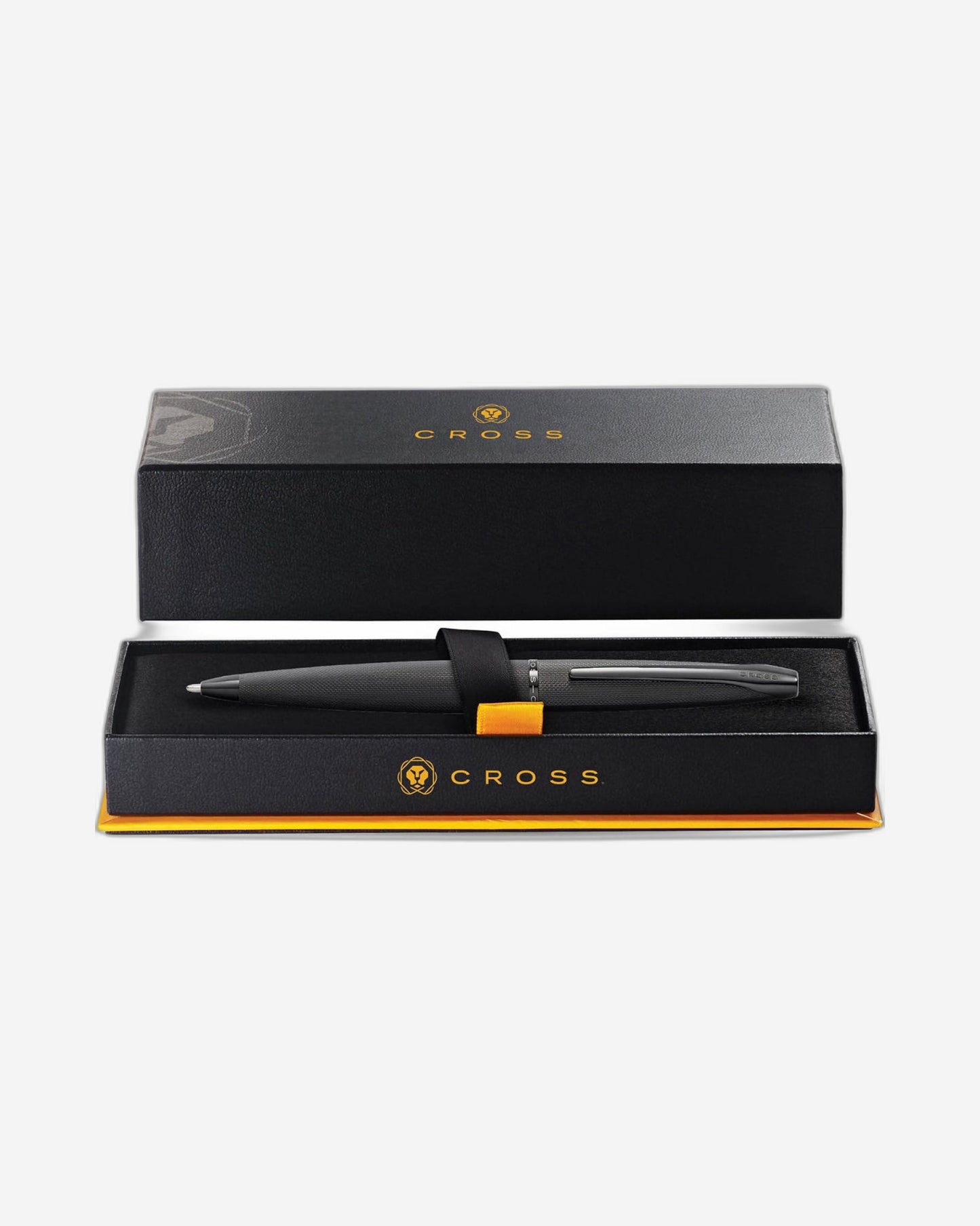 Cross Atx® Brushed Black With Machine-Turned, Diamond-Pattern Engraving With Polished Black Pvd Appointments Ballpoint Pen - 882-41