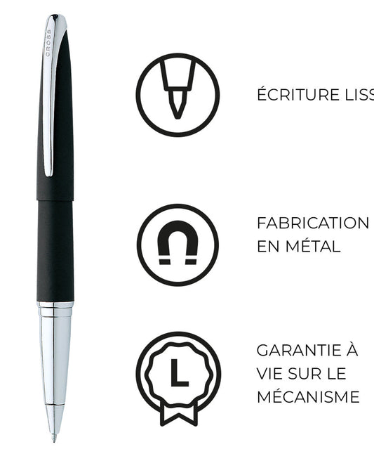 Cross ATX® Basalt Black Rollerball Pen 885-3 BLACK