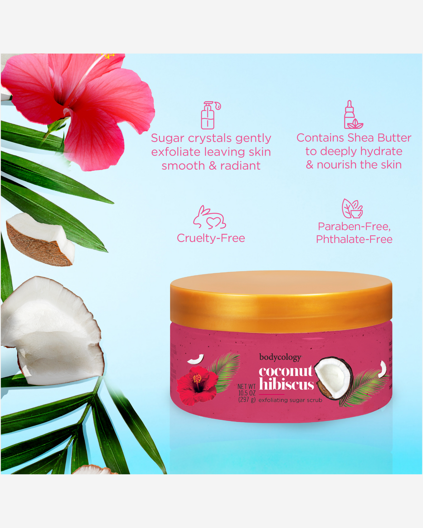 Bodycology Coconut Hibiscus Exfoliating Sugar Scrub 297 G