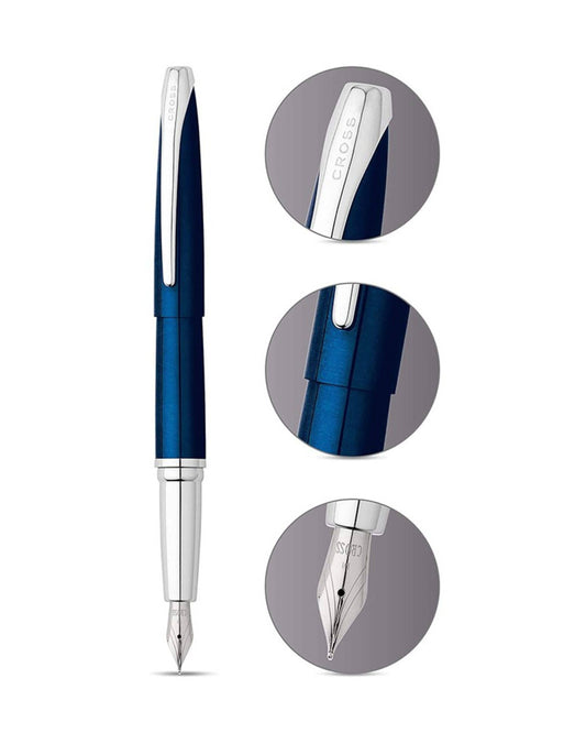 Cross ATX Translucent Blue Lacquer Fountain Pen