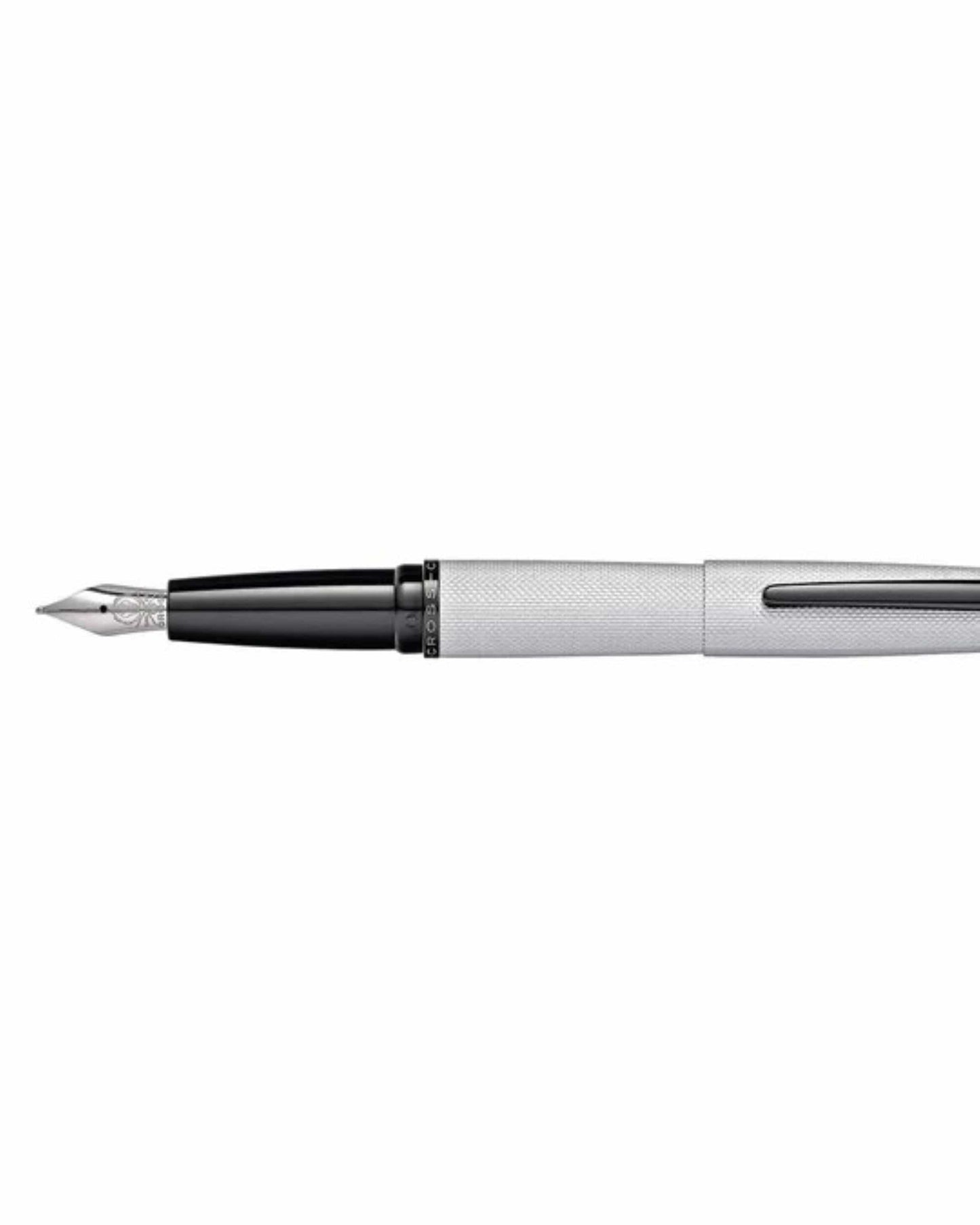 Cross Atx® Brushed Chrome Diamond-Pattern Engraving Fountain Pen