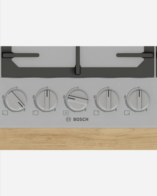 Bosch Gas Hob 5 Burners Wok Cast Iron Steel