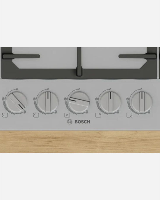 Bosch Gas Hob 5 Burners Wok Cast Iron Steel