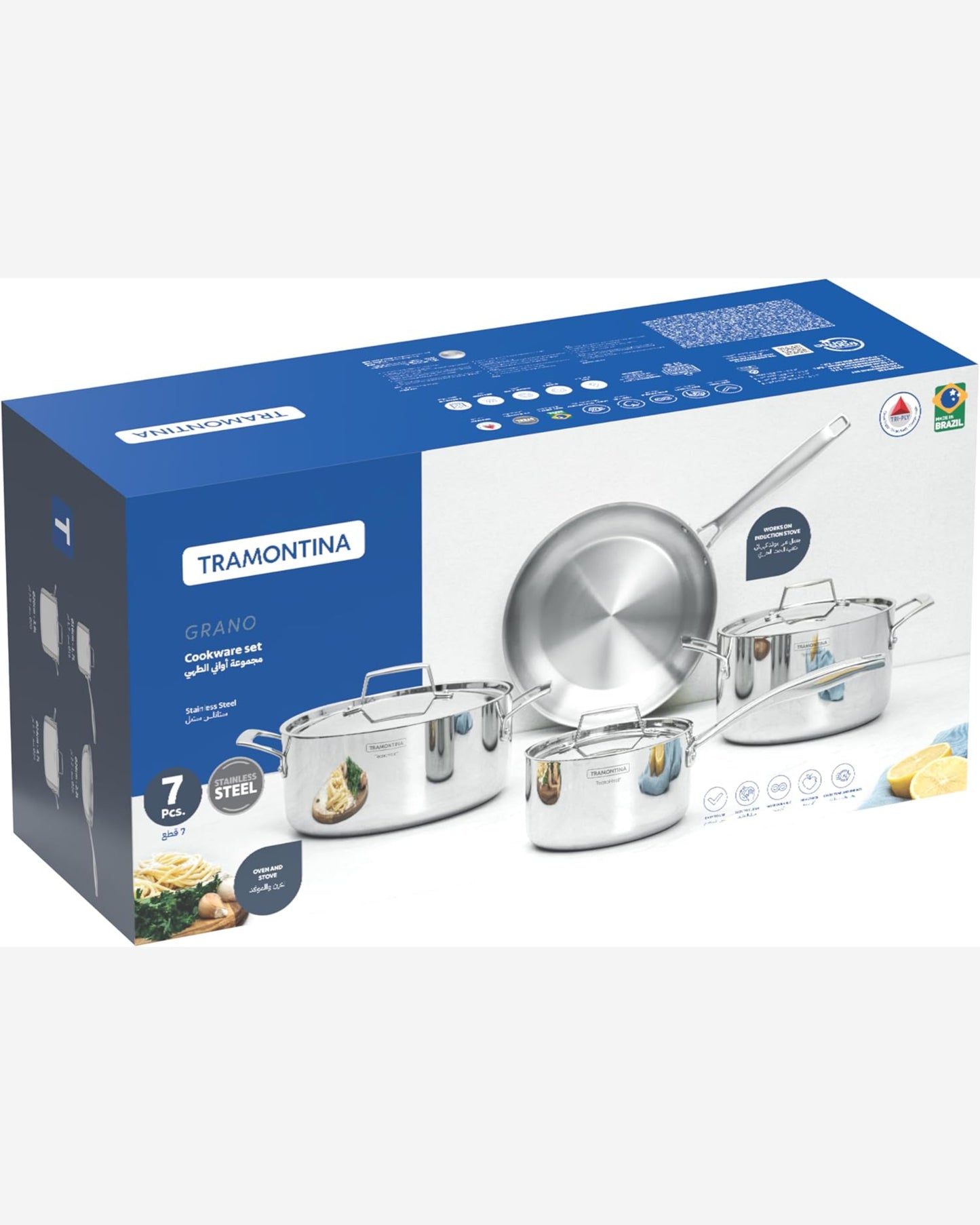 Tramontina Grano Tri-Ply Stainless Steel 4-Piece Cookware Set