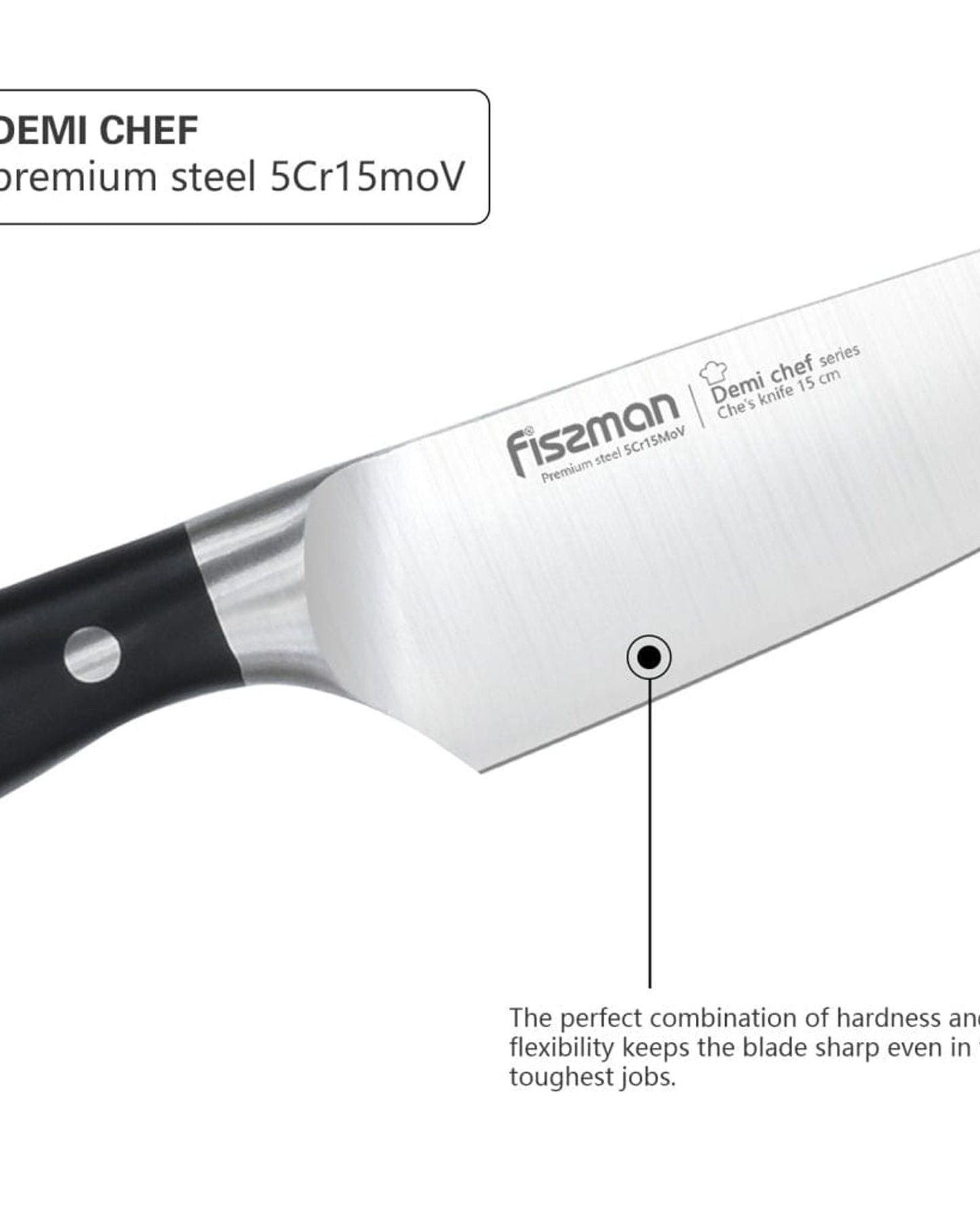 Fissman Chefs Knife Black/Silver 6Inch