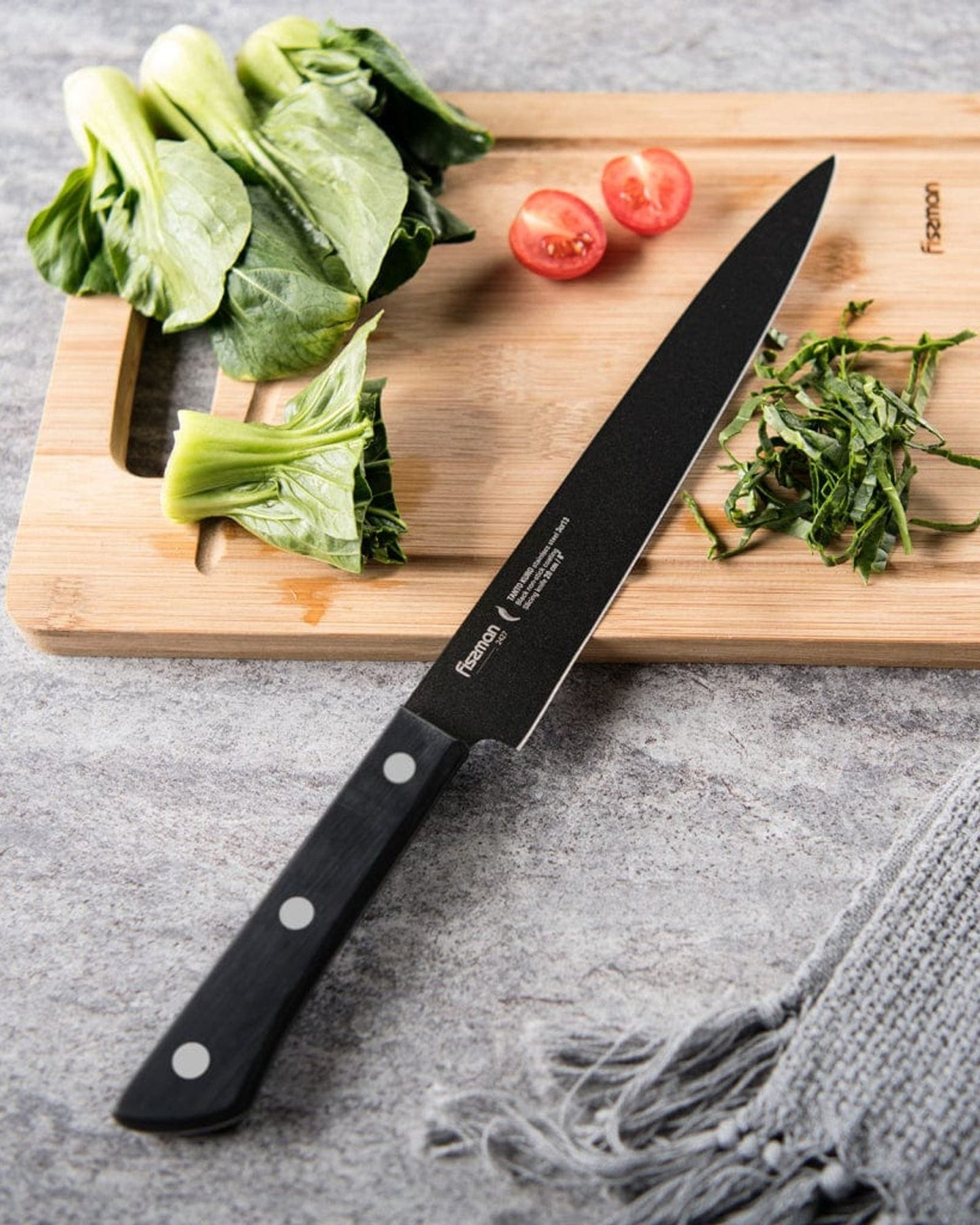 Fissman Slicing Knife Black/Silver 8Inch